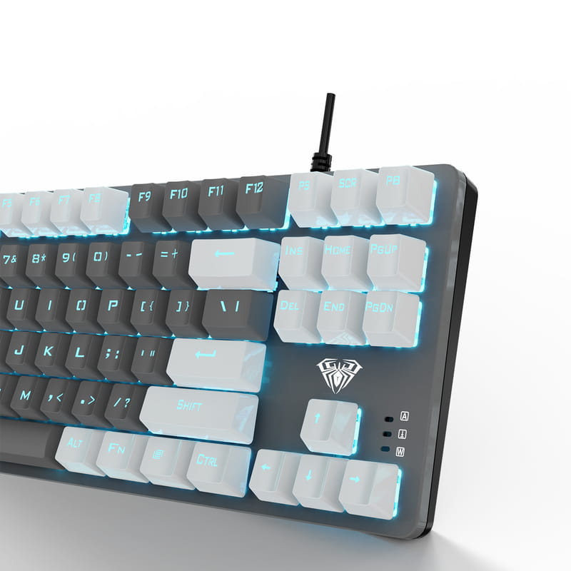 Клавіатура Aula Mechanical F3287 White/Grey keycap KRGD blue (6948391240688)