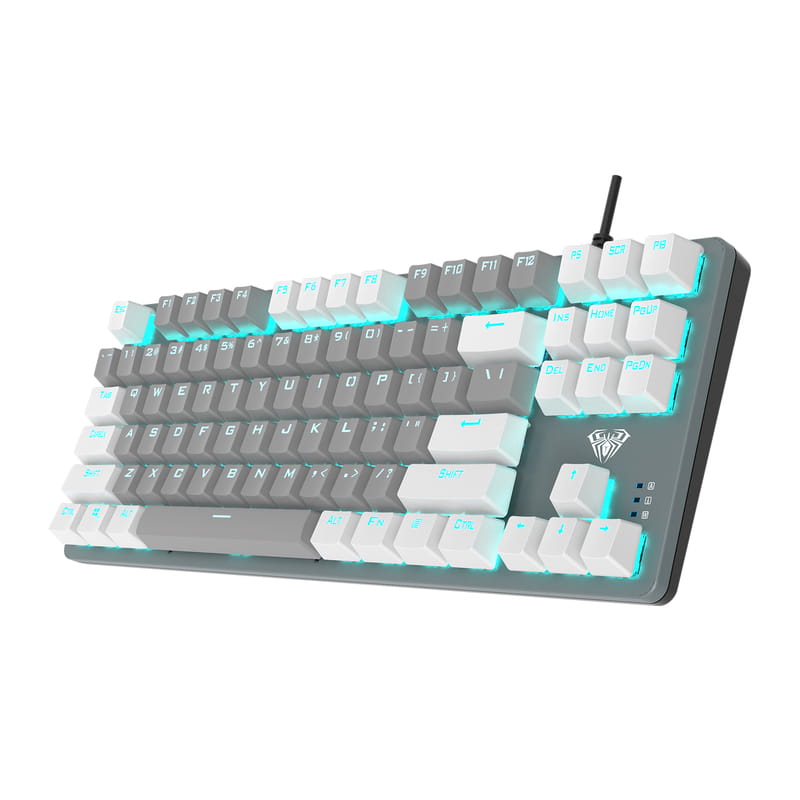 Клавіатура Aula Mechanical F3287 White/Grey keycap KRGD blue (6948391240688)