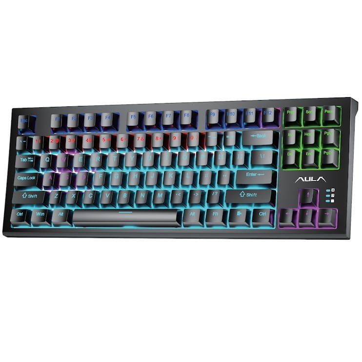 Клавиатура Aula Mechanical F3032 Black keycaps, plus 21 Yellow keys KRGD red (6948391204673)