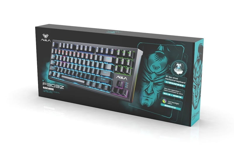 Клавиатура Aula Mechanical F3032 Black keycaps, plus 21 Yellow keys KRGD red (6948391204673)