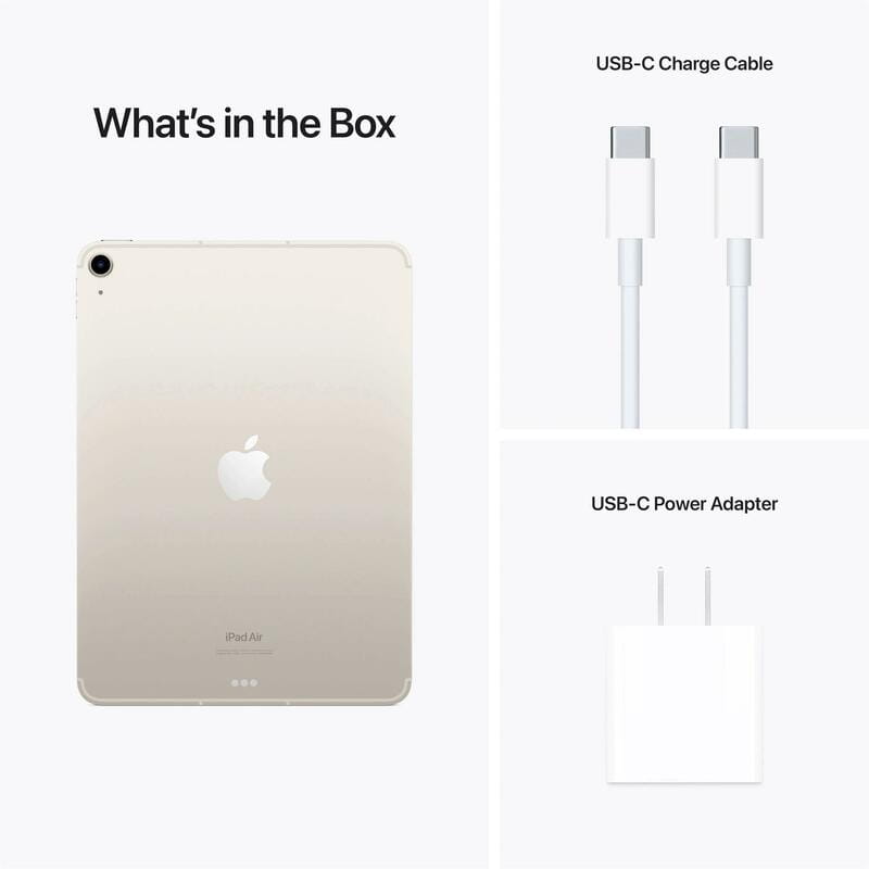 Планшет Apple A2588 iPad Air (2022) Wi-Fi 64GB Starlight (MM9F3RK/A)
