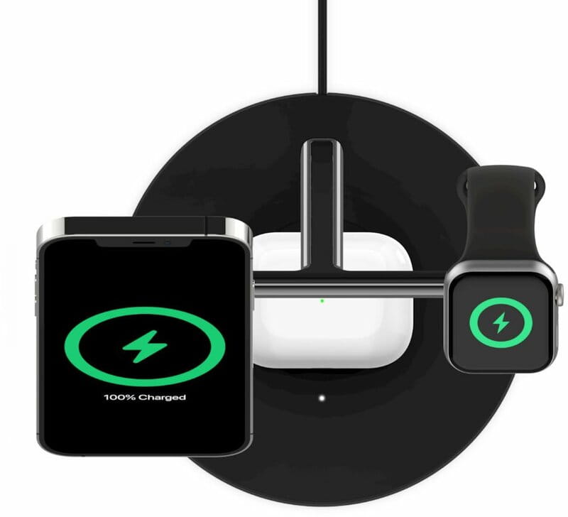 Беспроводное зарядное устройство Belkin MagSafe iPhone 12 3in1 Wireless Charger Black (WIZ009VFBK)