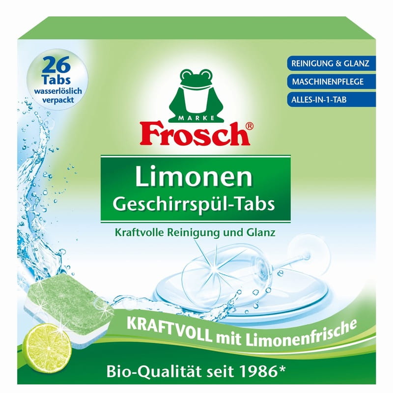 Таблетки для мытья посуды Frosch Лимон 26х20г (4001499940132)