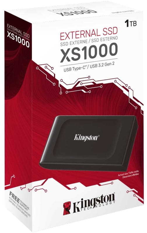Накопитель внешний SSD Portable USB 1.0ТB Kingston SXS1000 Black (SXS1000/1000G)