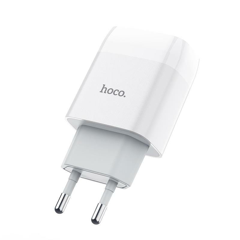 Зарядное устройство Hoco C73A Glorious (2USB, 2.4А) White (6931474713070) + кабель Type-C