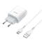 Фото - Зарядное устройство Hoco C73A Glorious (2USB, 2.4А) White (6931474713070) + кабель Type-C | click.ua