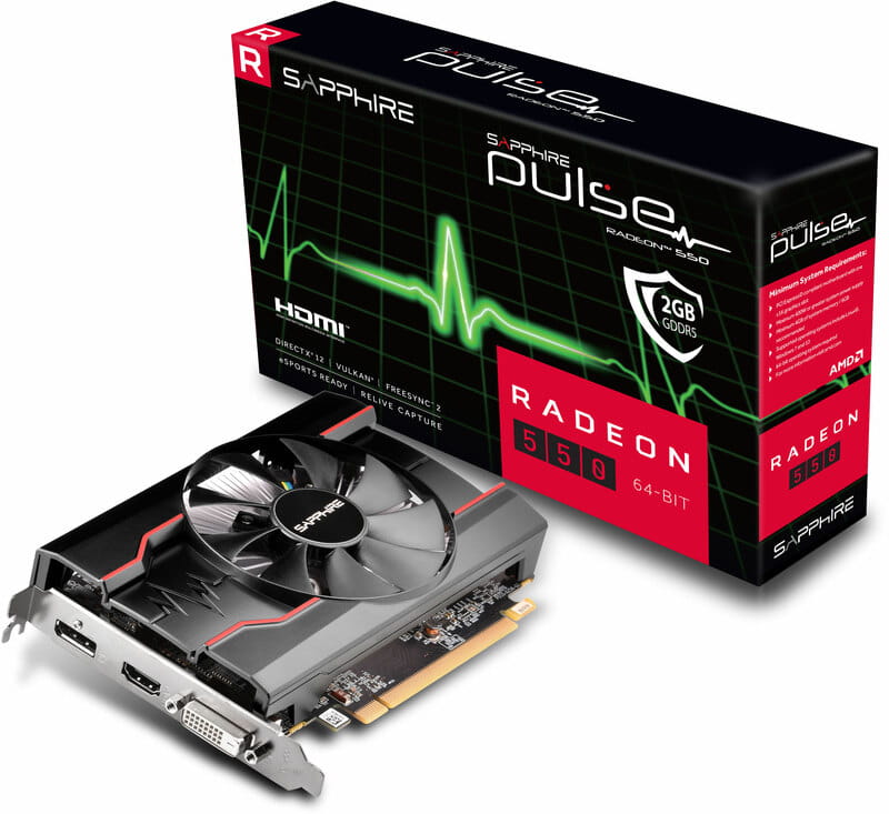 Видеокарта AMD Radeon RX 550 2GB GDDR5 Pulse Sapphire (11268-21-20G)