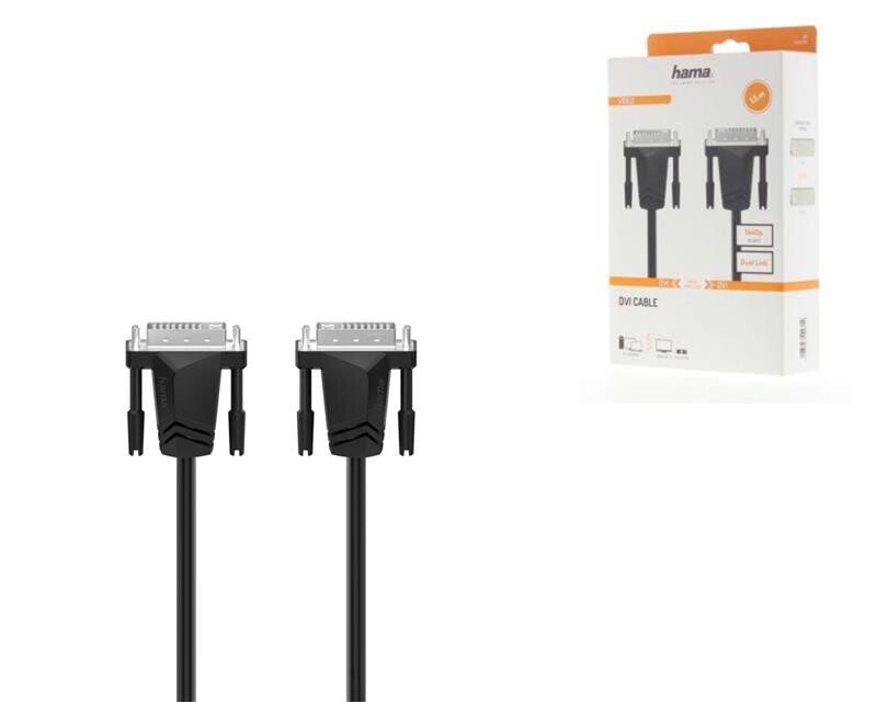Кабель Hama DVI-DVI (M/M), WQHD, 1.5 м, Black (200706)