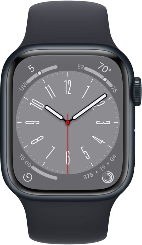 Смарт-годинник Apple Watch Series 8 GPS 41mm Midnight Aluminium Case with Midnight Sport Band - Regular (MNP53UL/A)