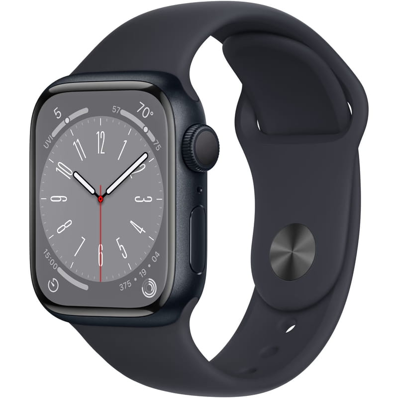 Смарт-часы Apple Watch Series 8 GPS 41mm Midnight Aluminium Case with Midnight Sport Band - Regular (MNP53UL/A)