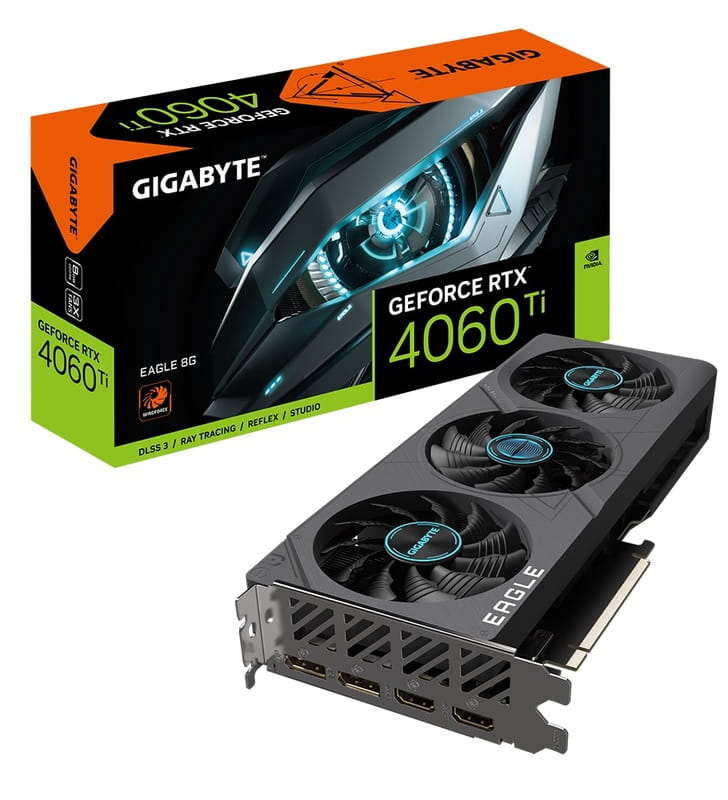Видеокарта GF RTX 4060 Ti  8GB GDDR6 Eagle Gigabyte (GV-N406TEAGLE-8GD)