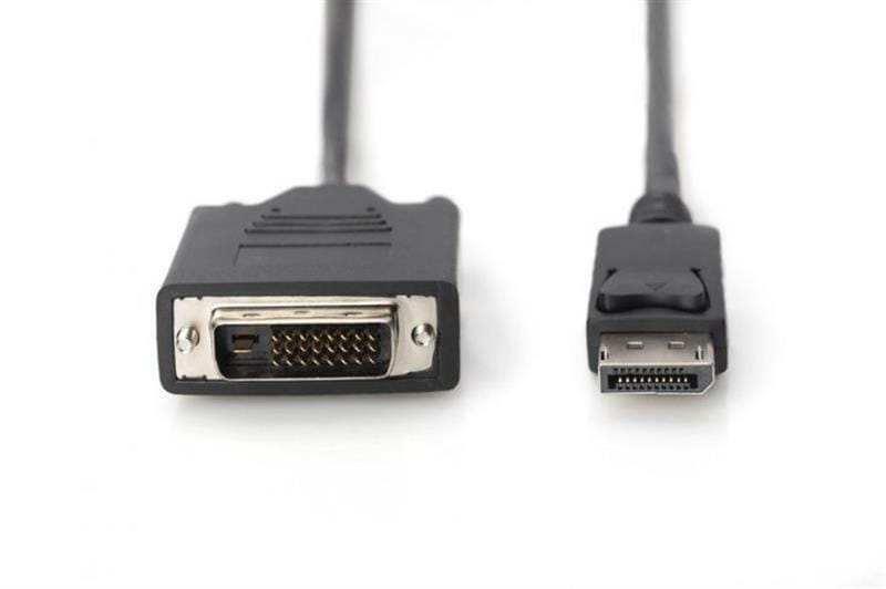 Кабель Digitus DisplayPort - DVI (M/M), 2 м, чорний (AK-340301-020-S)