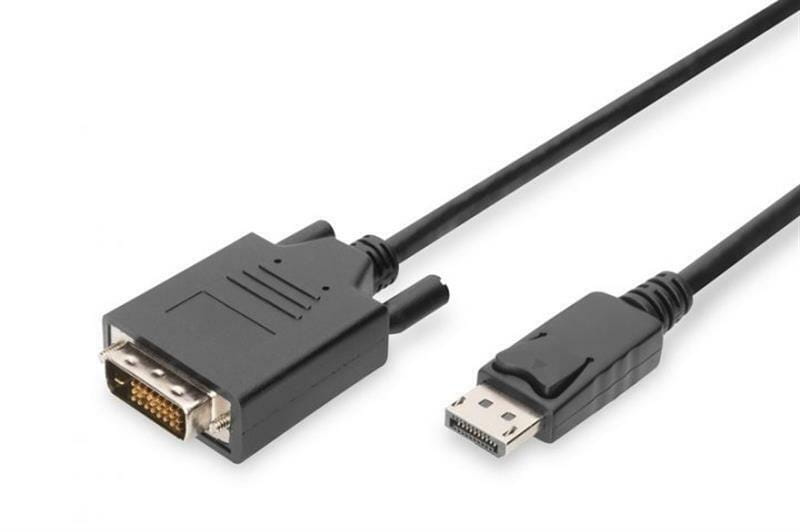 Кабель Digitus DisplayPort - DVI (M/M), 2 м, черный (AK-340301-020-S)