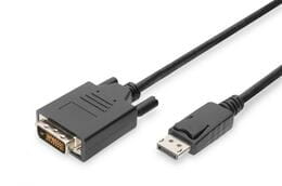Кабель Digitus DisplayPort - DVI (M/M), 2 м, чорний (AK-340301-020-S)