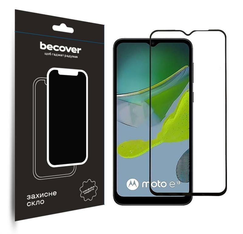 Защитное стекло BeCover для Motorola Moto E13 Black (708843)
