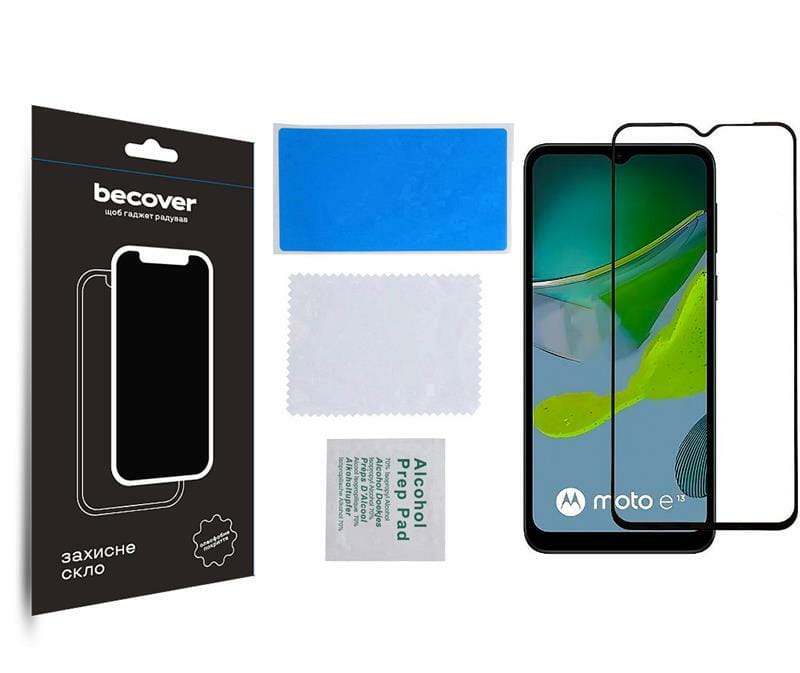 Защитное стекло BeCover для Motorola Moto E13 Black (708843)