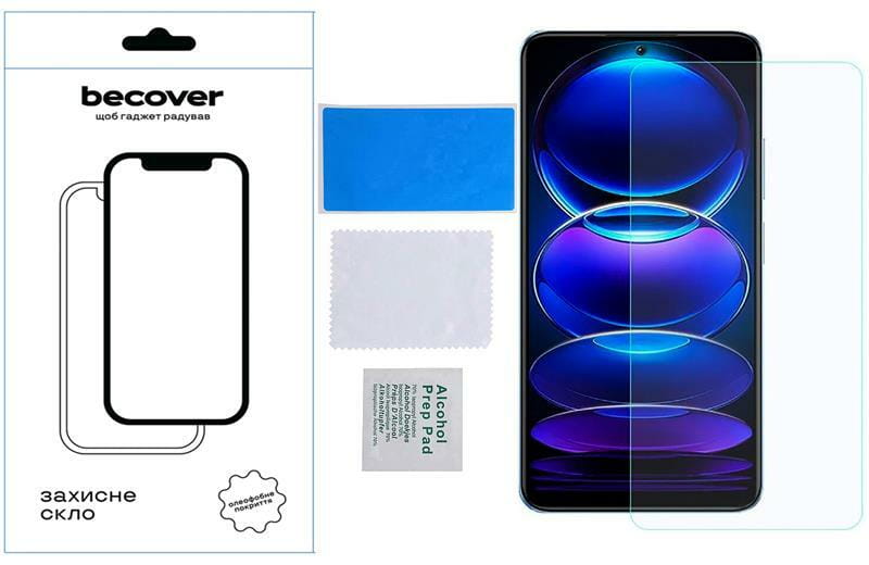 Защитное стекло BeCover для Xiaomi Redmi Note 12 4G/Note 12 5G/Poco X5 5G Crystal Clear Glass 3D (709254)