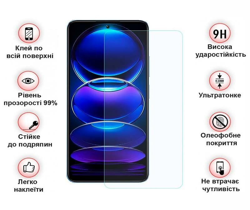 Защитное стекло BeCover для Xiaomi Redmi Note 12 4G/Note 12 5G/Poco X5 5G Crystal Clear Glass 3D (709254)