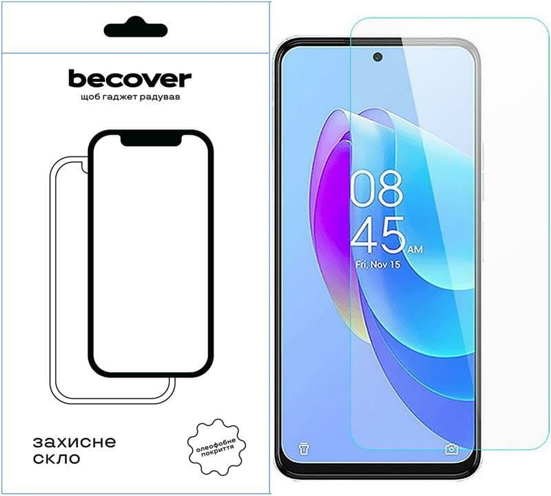 Защитное стекло BeCover для Tecno Spark 10 Pro (KI7) Crystal Clear Glass 3D (709269)