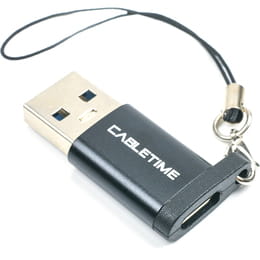 Купить Адаптер Cabletime USB - USB Type-C V 3.0 (M/F) Black (CP73B) Адаптер Cabletime USB - USB Type-C V 3.0 (M/F) Black (CP73B)