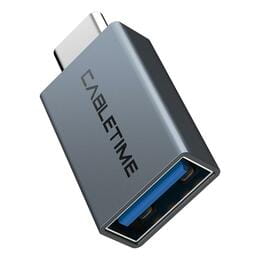 Адаптер Cabletime USB - USB Type-C V 3.0 (F/M) OTG Black (CP76G)
