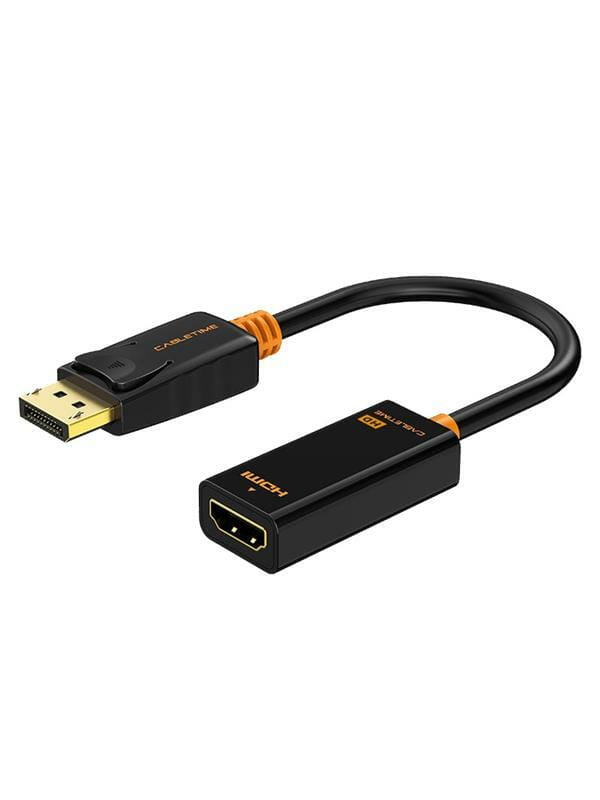 Переходник Сabletime DisplayPort – HDMI V 2.0 (M/F), 0.2 м, (1920*1080p)/60HZ, Black (CP22B)