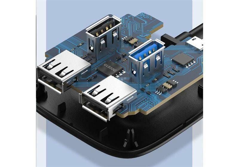Концентратор USB Cabletime 4-Ports, USB3.0 + USB2.0 + Micro B з живленням (CB43B)