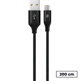 Кабель Ttec USB - мicro USB (M/M),  AlumiCable XL, 2 м, Black (2DK21S)