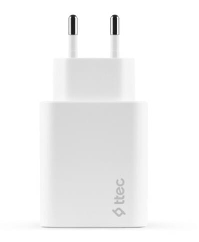 Мережевий зарядний пристрій Ttec SmartCharger Duo PD USB-C/USB-A 32Вт White (2SCS24B)
