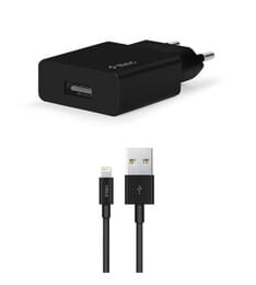 Мережевий зарядний пристрій Ttec SmartCharger USB 2.1А Black (2SCS20LS) + кабель Lightning