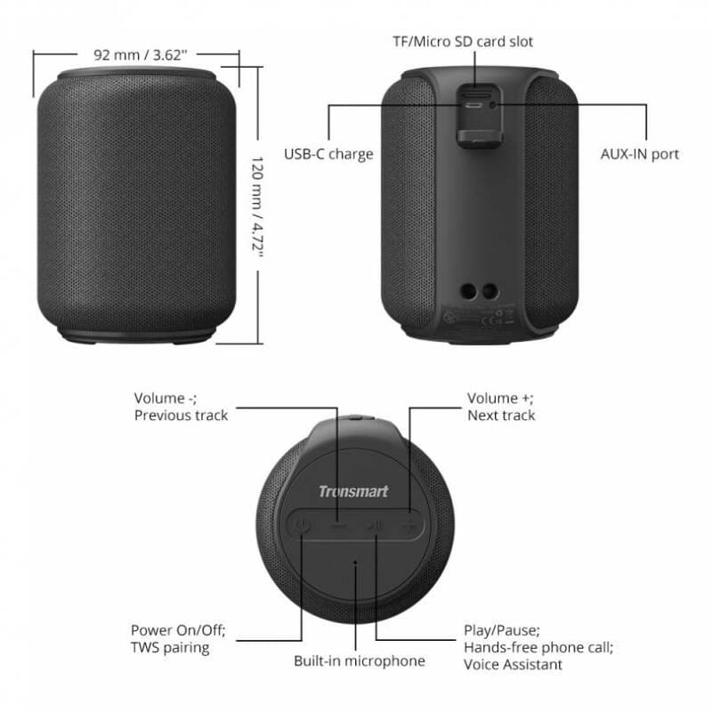 Акустическая система Tronsmart Element T6 Mini Black (364443)