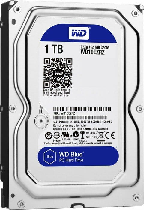 Накопитель HDD SATA 1.0TB WD Blue 5400rpm 64MB (WD10EZRZ) Refurbished