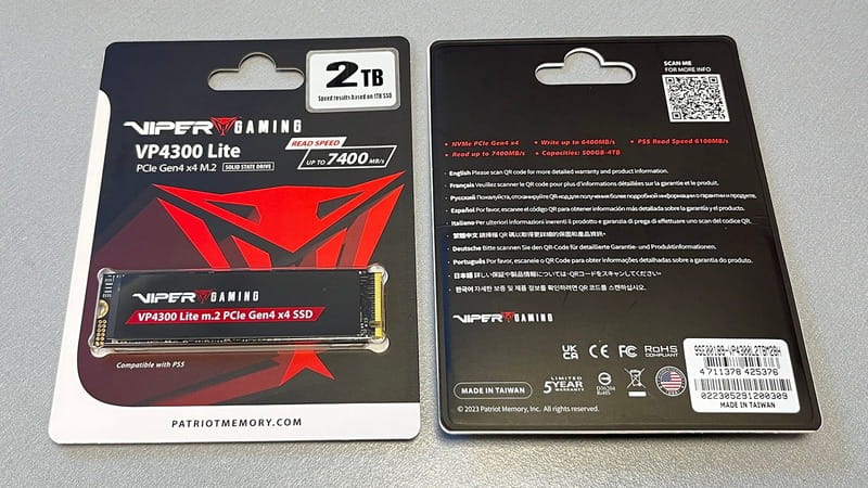 Накопитель SSD 2TB Patriot VP4300 Lite M.2 2280 PCIe 4.0 x4 (VP4300L2TBM28H)