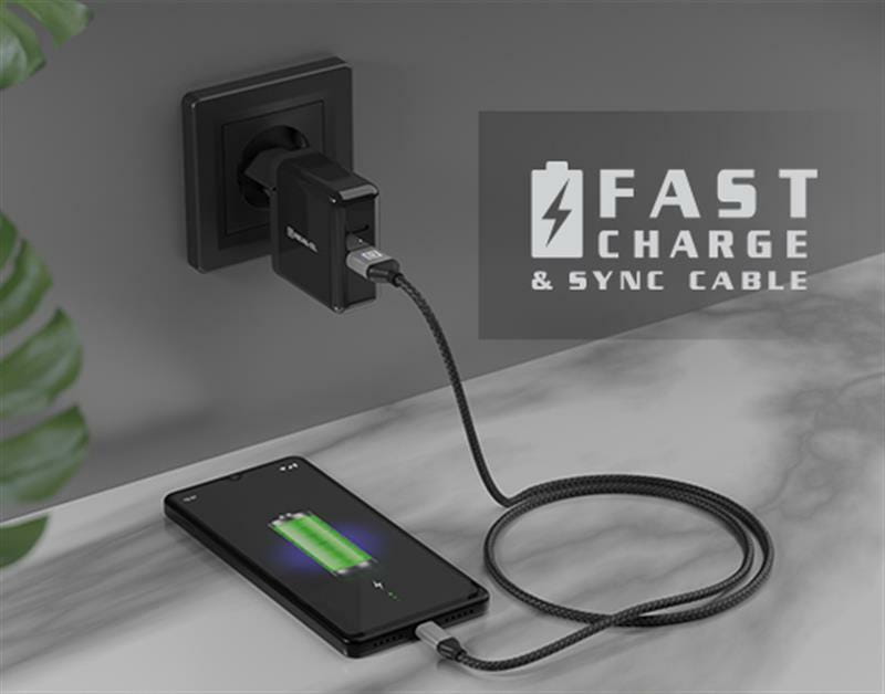 Кабель REAL-EL Premium Leather USB - USB Type-C (M/M), 1 м, Black (EL123500049)