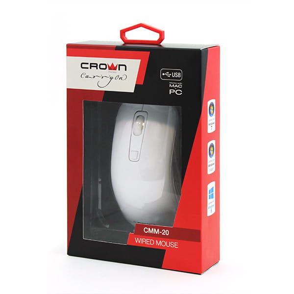 Мышь Crown CMM-20 White