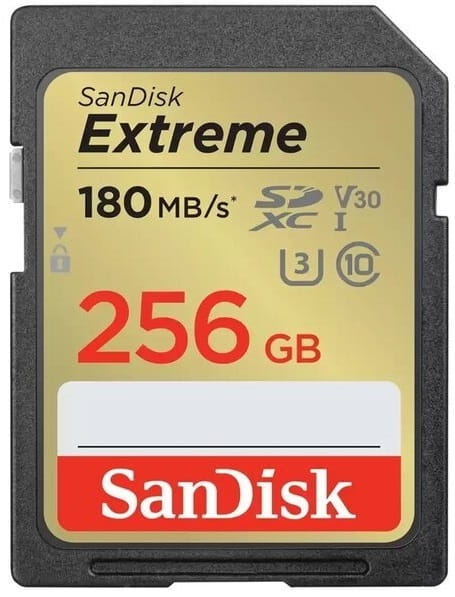Карта пам`яті SDXC 256GB UHS-I/U3 Class 10 SanDisk Extreme V30 R180/W130MB/s 4K (SDSDXVV-256G-GNCIN)