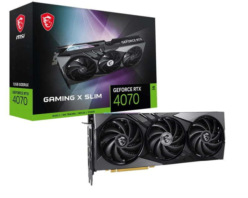 Видеокарта GF RTX 4070 12GB GDDR6X Gaming X Slim MSI (GeForce RTX 4070 GAMING X SLIM 12G)