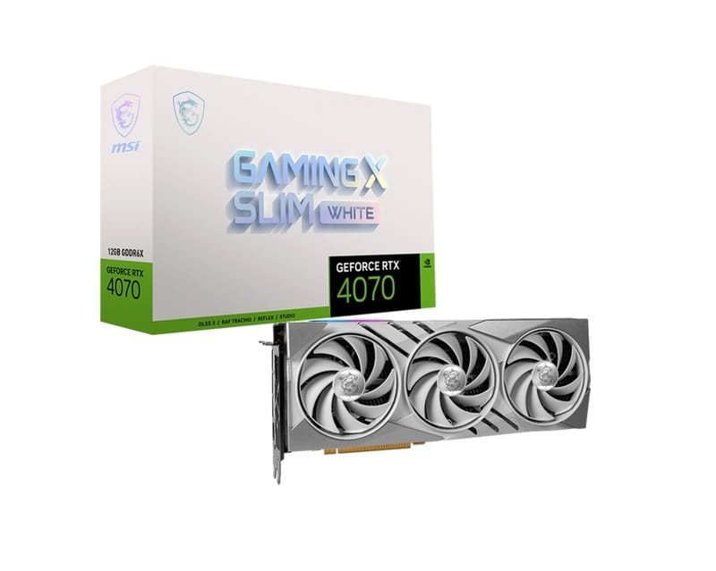 Видеокарта GF RTX 4070 12GB GDDR6X Gaming X Slim White MSI (GeForce RTX 4070 GAMING X SLIM WHITE 12G)