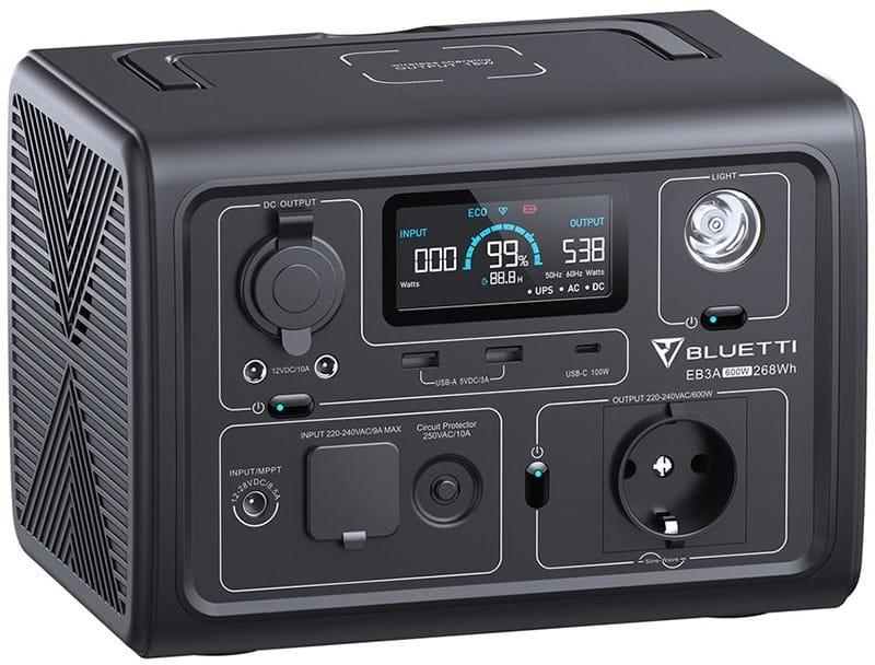 Зарядная станция Bluetti EB3A 268Wh, 600W (PB930784)