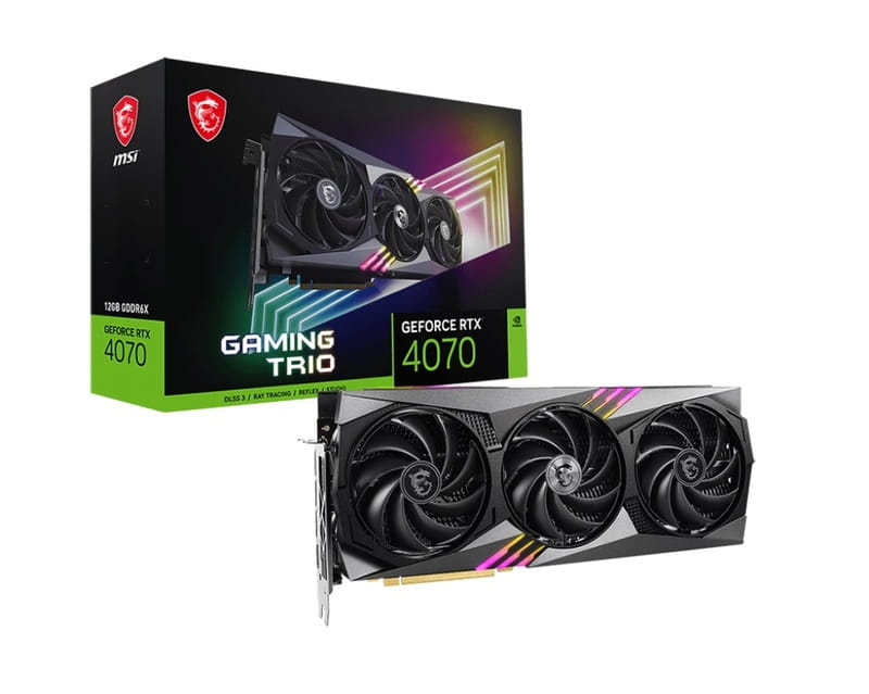 Видеокарта GF RTX 4070 12GB GDDR6X Gaming Trio MSI (GeForce RTX 4070 GAMING TRIO 12G)