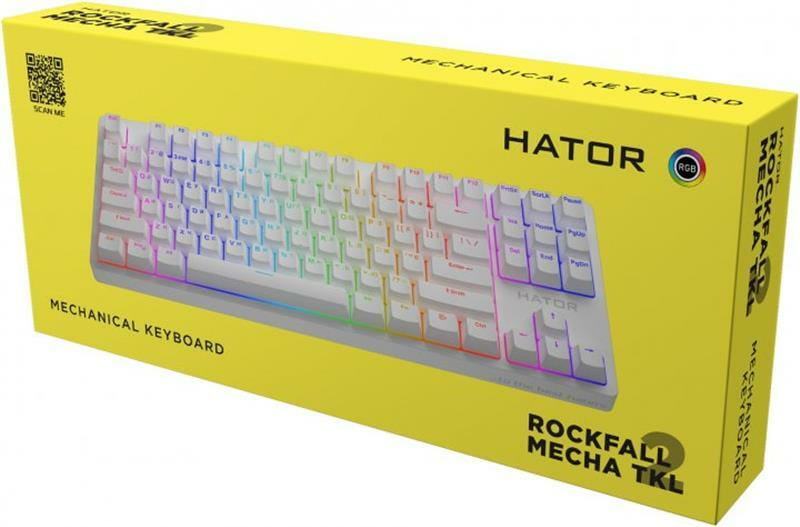 Клавиатура Hator Rockfall 2 Mecha TKL Orange White (HTK-721)