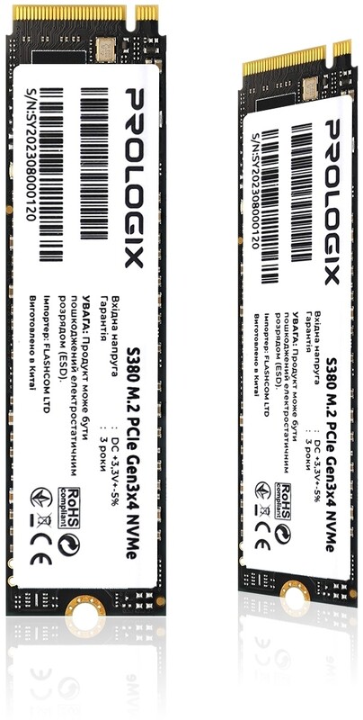 Накопитель SSD  256GB Prologix S380 M.2 2280 PCIe 3.0 x4 NVMe 3D TLC (PRO256GS380)