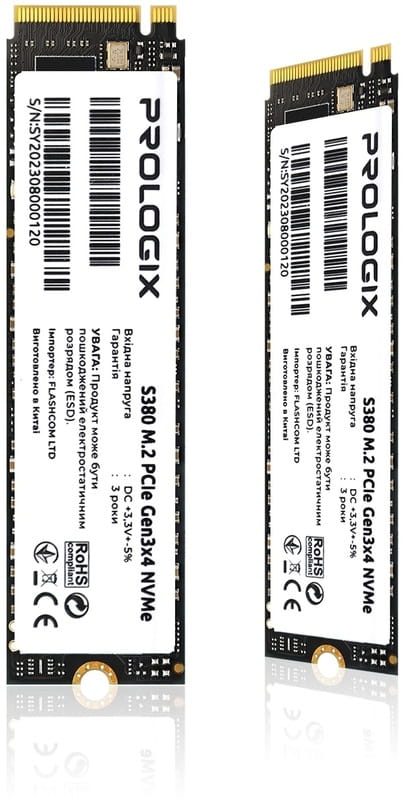 Накопитель SSD  256GB Prologix S380 M.2 2280 PCIe 3.0 x4 NVMe TLC (PRO256GS380)
