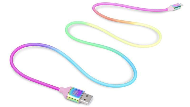 Кабель REAL-EL Premium USB - micro USB (M/M), 1 м, Rainbow (EL123500052)