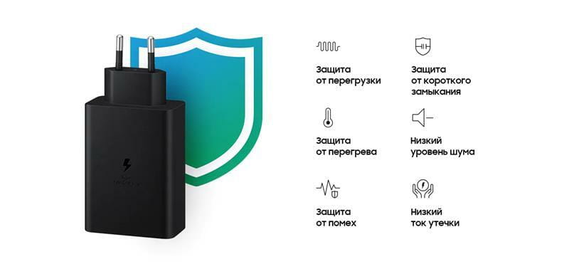 Мережевий зарядний пристрій Samsung Trio 65W Black (EP-T6530NBEGRU)