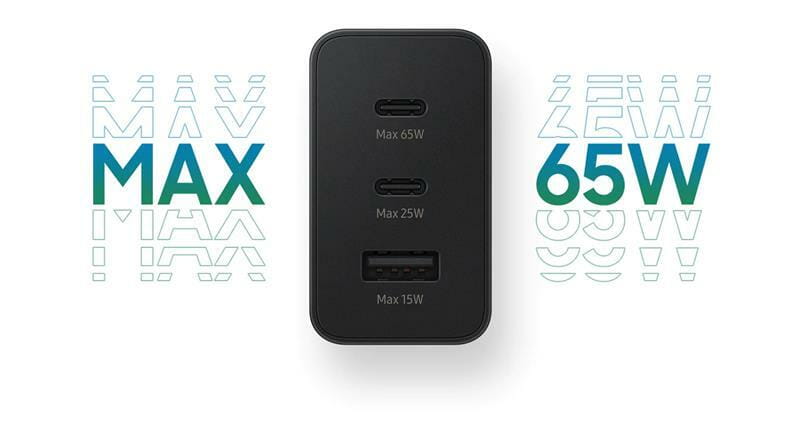 Мережевий зарядний пристрій Samsung Trio 65W Black (EP-T6530NBEGRU)