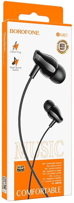 Гарнитура Borofone BM61 Wanderer Black (BM61B)