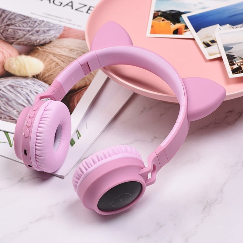 Bluetooth-гарнитура Hoco W27 Cat Ear Pink (W27P)