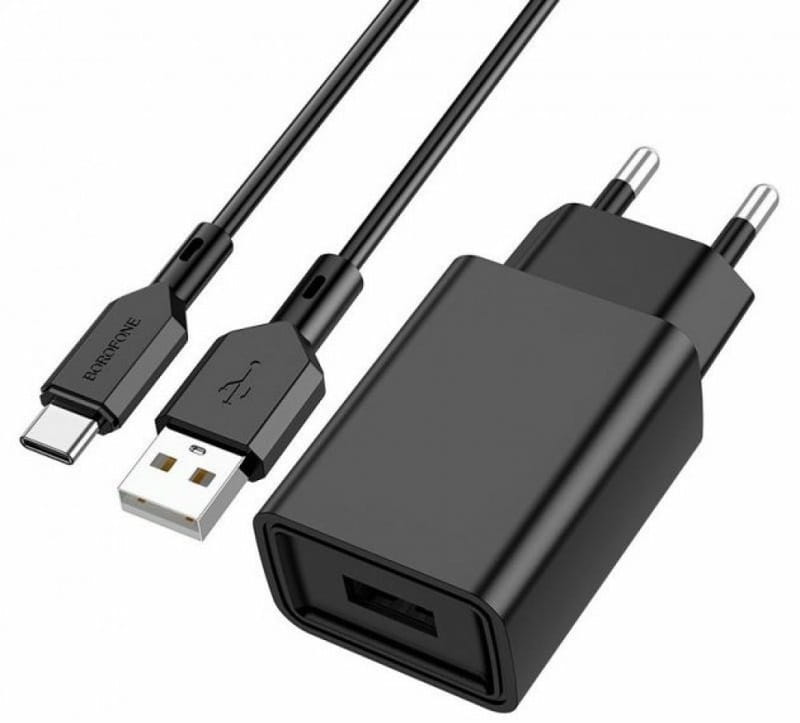 Зарядное устройство Borofone BA68A Glacier USB 2.1A Black (BA68ACB)