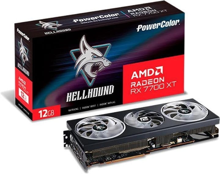 Видеокарта AMD Radeon RX 7700 XT 12GB GDDR6 Hellhound PowerColor (RX 7700 XT 12G-L/OC)